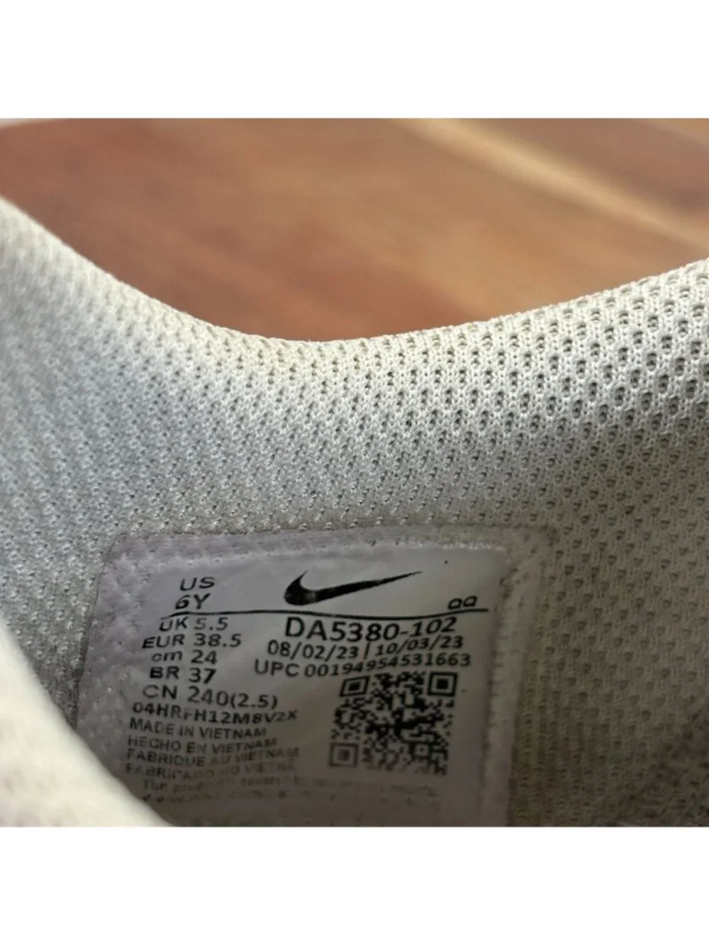 Nike Youth Size 6Y Court Legacy White/Desert Ochre/Black Casual Shoes DA5380-102